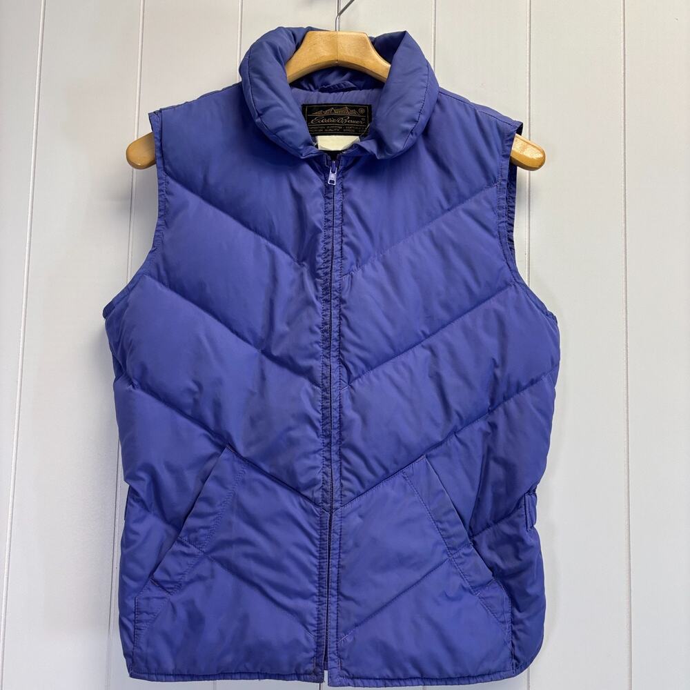 VTG Eddie Bauer Womens Gorpcore Athleisure Hiking Quilted Vest Size M Periwinkle